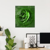 Green Celtic Dragon Poster (Thuiskantoor)