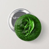 Green Celtic Dragon Ronde Button 5,7 Cm (Voorkant /achterkant)