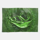 Green Celtic Dragon Theedoek (Horizontaal)