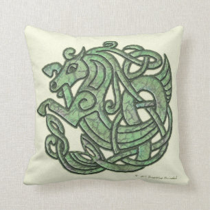 Green Celtic Horse Mojo Pillow Kussen