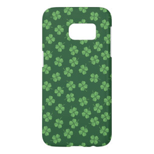 Green Celtic Irish Four Leafed Clovers St. Patrick Samsung Galaxy S7 Hoesje