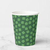 Green Celtic Irish Four Leafed Clovers St. Patrick Papieren Bekers (Achterkant)