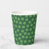 Green Celtic Irish Four Leafed Clovers St. Patrick Papieren Bekers (Voorkant)