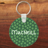 Green Celtic Irish Four Leafed Clovers St. Patrick Sleutelhanger (Voorkant)