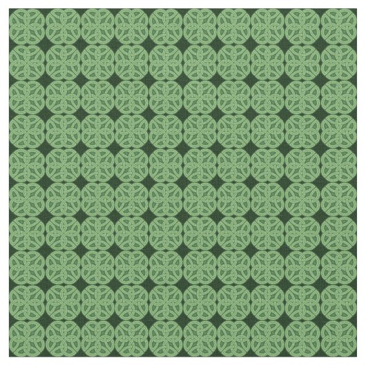 Green Celtic Irish Knot Fabric Stof (Close Up)