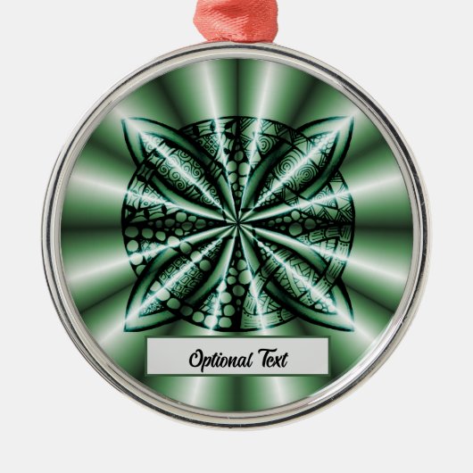 Green Celtic Knot Art Metal Ornament (Voorkant)