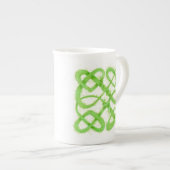 GREEN CELTIC KNOT Bone China Mok (Voorkant rechts)