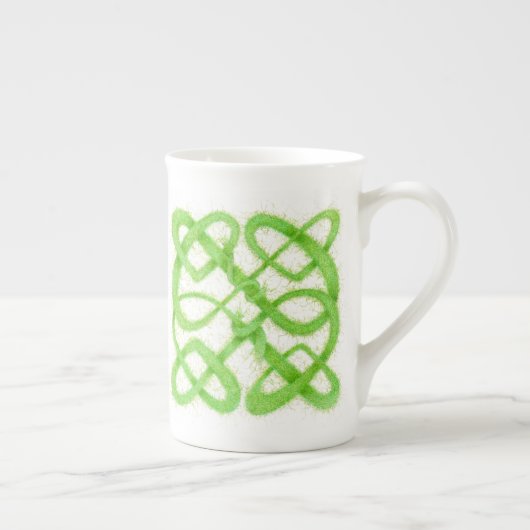GREEN CELTIC KNOT Bone China Mok (Rechts)