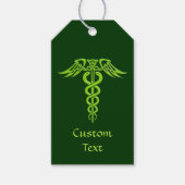 Green Celtic Knot Caduceus Cadeaulabel (Voorkant)