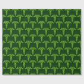 Green Celtic Knot Caduceus Cadeaupapier (Vlak)