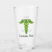 Green Celtic Knot Caduceus Glas (Voorkant)