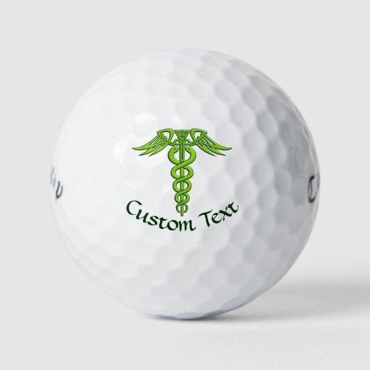 Green Celtic Knot Caduceus Golfballen (Voorkant)