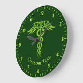Green Celtic Knot Caduceus Grote Klok (Hoek)