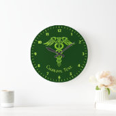 Green Celtic Knot Caduceus Grote Klok (Huis)
