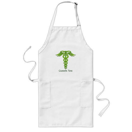 Green Celtic Knot Caduceus Lang Schort (Voorkant)