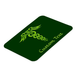 Green Celtic Knot Caduceus Magneet