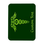 Green Celtic Knot Caduceus Magneet (Verticaal)