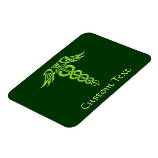 Green Celtic Knot Caduceus Magneet (Linkerzijde)