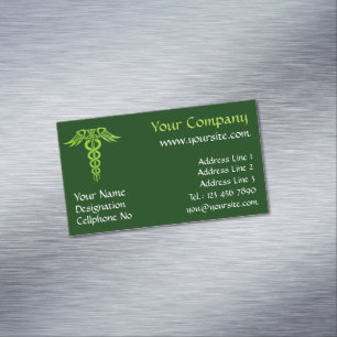 Green Celtic Knot Caduceus Magnetisch Visitekaartje