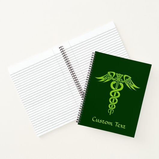 Green Celtic Knot Caduceus Notitieboek (Binnen)