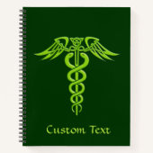 Green Celtic Knot Caduceus Notitieboek (Voorkant)
