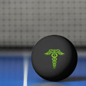 Green Celtic Knot Caduceus Pingpongbal (Net)