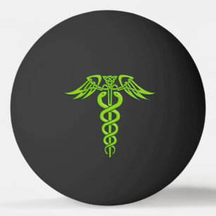 Green Celtic Knot Caduceus Pingpongbal