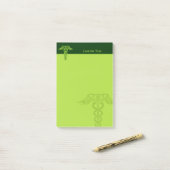 Green Celtic Knot Caduceus Post-it® Notes (Op bureau)