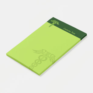 Green Celtic Knot Caduceus Post-it® Notes