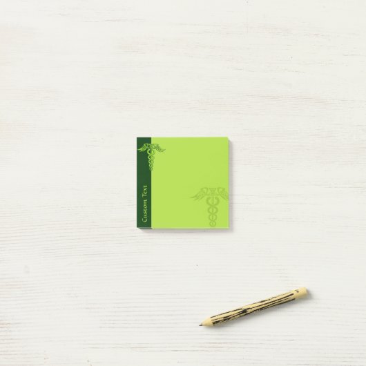 Green Celtic Knot Caduceus Post-it® Notes (Op bureau)