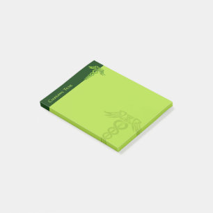 Green Celtic Knot Caduceus Post-it® Notes