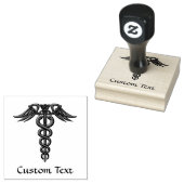 Green Celtic Knot Caduceus Rubberstempel (Gestempeld)