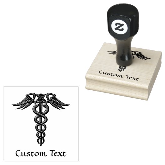 Green Celtic Knot Caduceus Rubberstempel (Gestempeld)