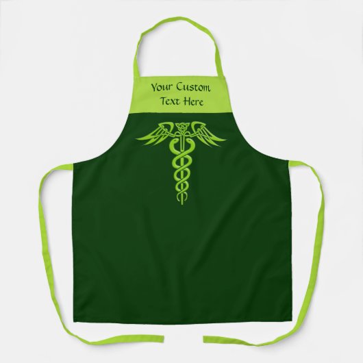 Green Celtic Knot Caduceus Schort (Voorkant)