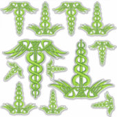 Green Celtic Knot Caduceus Sticker (Voorkant)