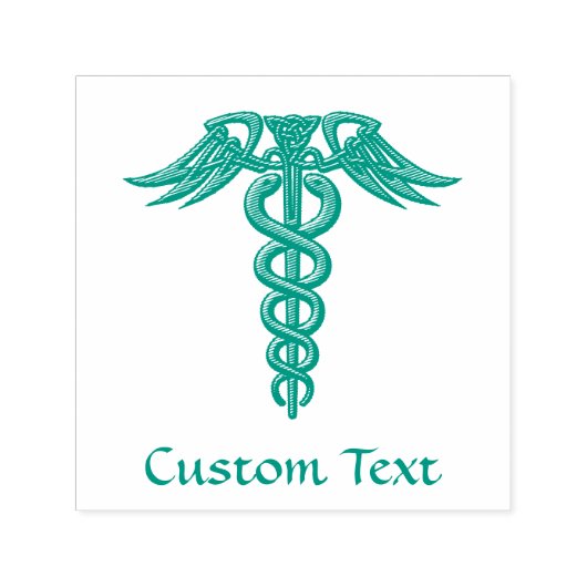 Green Celtic Knot Caduceus Zelfinktende Stempel (Design)