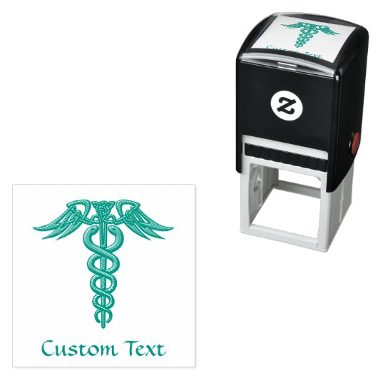 Green Celtic Knot Caduceus Zelfinktende Stempel (In situ)