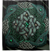 Green Celtic Knot Irish Douchegordijn (Voorkant)