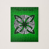 Green Celtic Knot Original Art Legpuzzel (Verticaal)