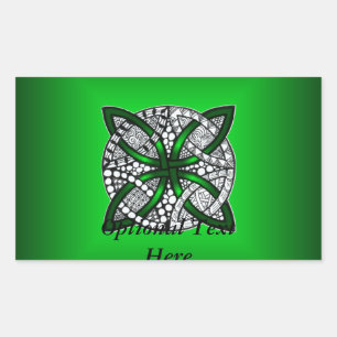Green Celtic Knot Original Art Rechthoekige Sticker