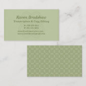 Green Celtic Knot Transcription Visitekaartjes (Voorkant / Achterkant)