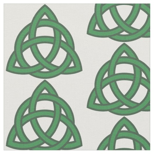 Green Celtic Knot Triquetra Pattern Stof (Close Up)