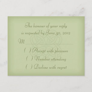 Green Celtic Knot Wedding Invitation RSVP Card