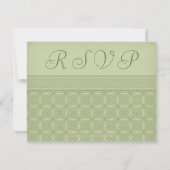 Green Celtic Knot Wedding Invitation RSVP Card (Achterkant)