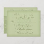 Green Celtic Knot Wedding Invitation RSVP Card (Voorkant / Achterkant)