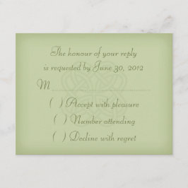 Green Celtic Knot Wedding Invitation RSVP Card Kaartje