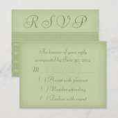 Green Celtic Knot Wedding Invitation RSVP Card Kaartje (Voorkant / Achterkant)