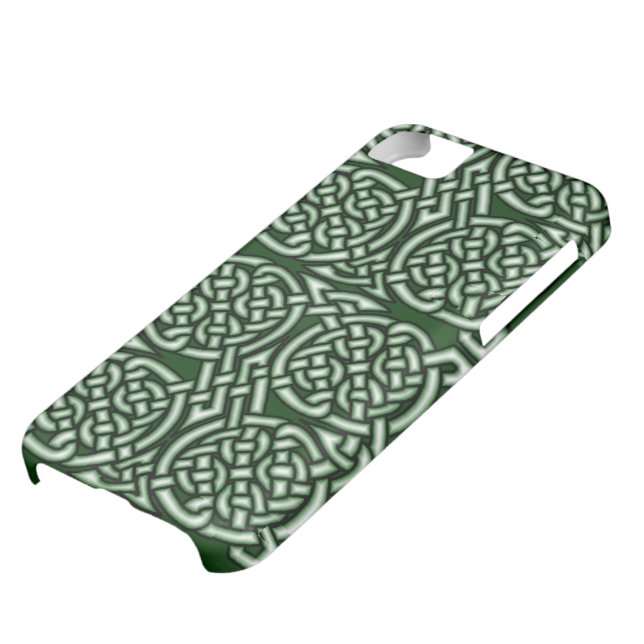 Green Celtic knotwork art Case-Mate iPhone Case (Onderkant)