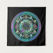 Green Celtic Mystical Mandala Wall Tapestry Wandkleed (Voorkant)