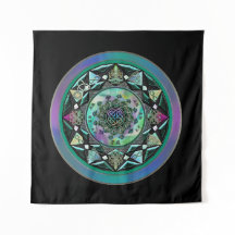 Green Celtic Mystical Mandala Wall Tapestry